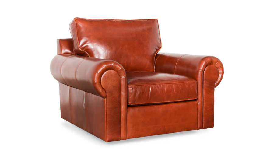 Lexington Leather Swivel Chair 44 x 44 Echo Russet by COCOCO Home