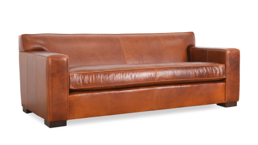 Boone Leather Loveseat 81 x 38 Mont Blanc Caramel by COCOCO Home