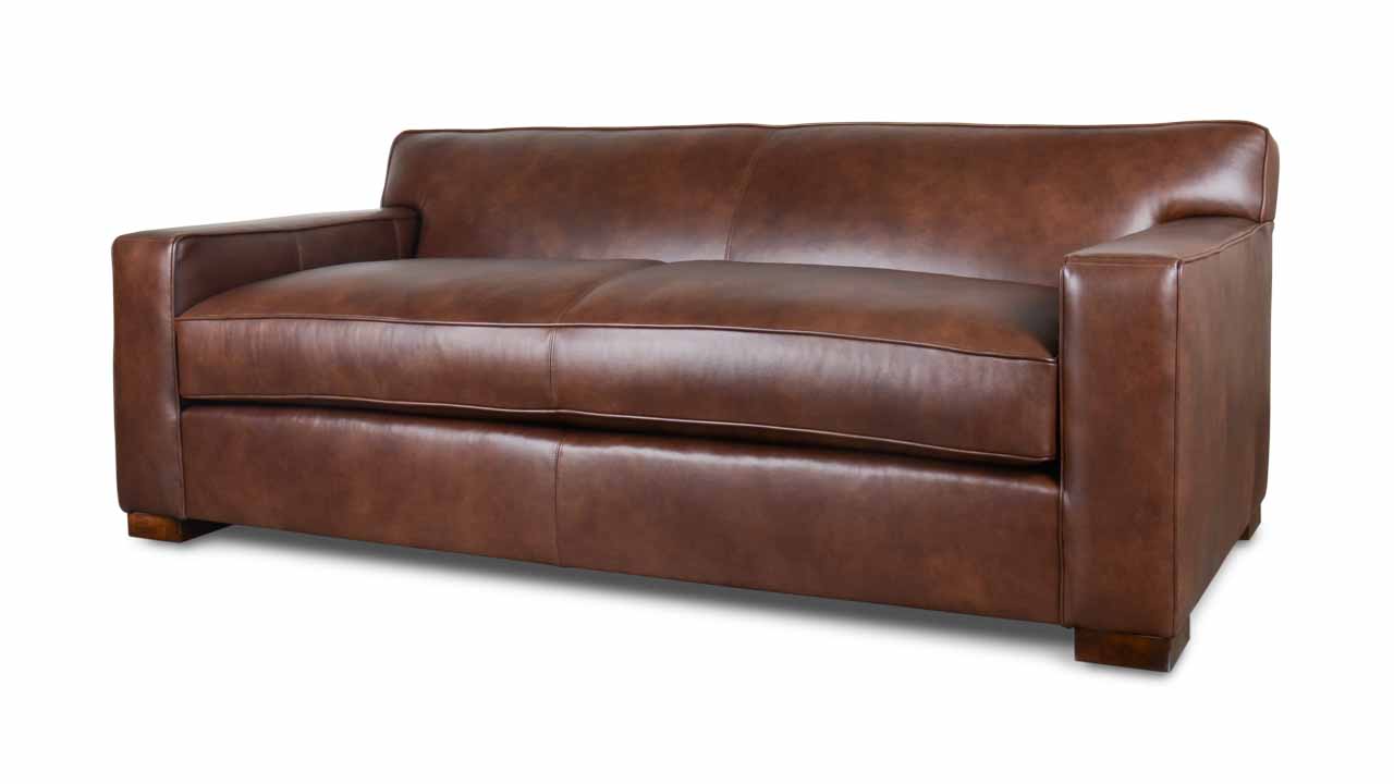 Boone Leather Sofa 87 x 38 Dante Spice