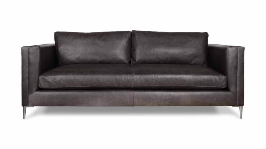 Landis Leather Sofa 86 x 38 Berkshire Wolf 1
