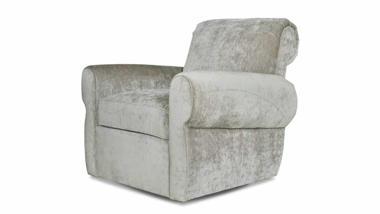 Club Classic Fabric Swivel Chair Palm Chrome