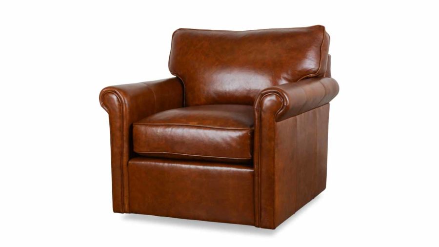 Studio Lexington Leather Swivel Chair 38 x 40 Bronx Sir Edmund by COCOCO Home