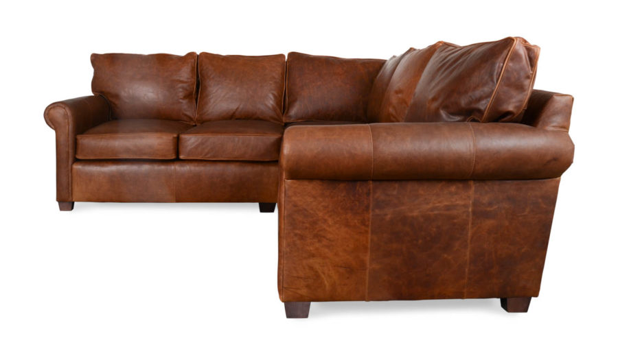 Studio Lexington Square Corner Leather Sectional 92 x 92 Berkshire Tan by COCOCO Home
