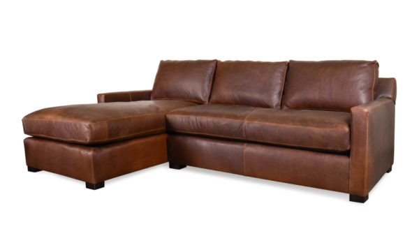 Brevard Single Chaise Leather Sectional Pure Molasses by COCOCO Home