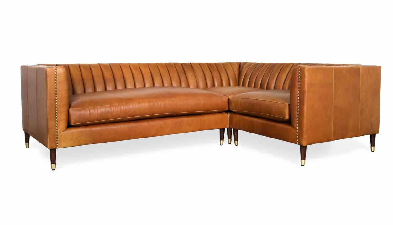 Contemporary Leather Furniture, Mid Century Modern Leather Sectional