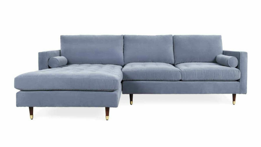 Madison Single Chaise Fabric Sectional 100 x 40 Valdese Gibson Slate 1 1