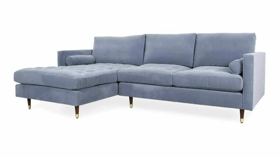 Madison Single Chaise Fabric Sectional 100 x 40 Valdese Gibson Slate 2 1