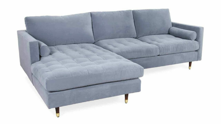 Madison Single Chaise Fabric Sectional 100 x 40 Valdese Gibson Slate 3 1