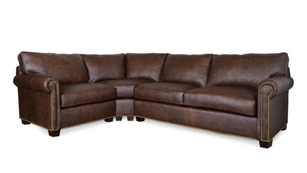 Studio Lexington Radius L Leather Sectional Saloon Dark Brown by COCOCO Home