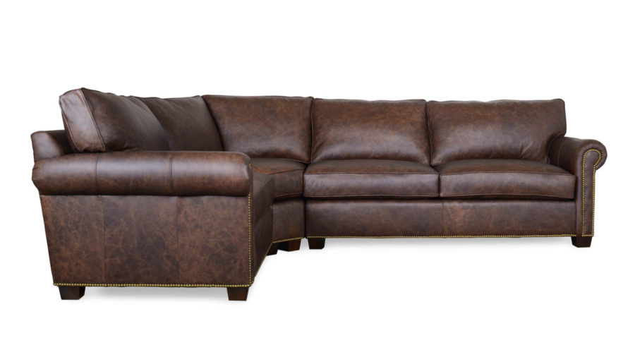 Studio Lexington Radius L Leather Sectional Saloon Dark Brown by COCOCO Home