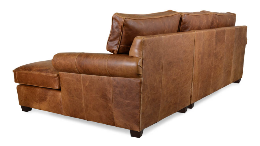 Studio Lexington Single Chaise Leather Sectional Berkshire Tan by COCOCO Home