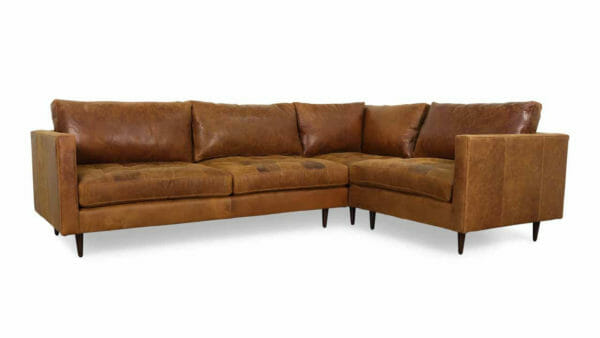 Madison Square L Leather Sectional 116 x 81 x 38 Burnham Sycamore 1 1