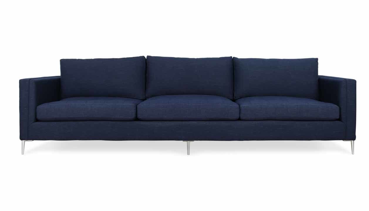 Cococo Home, Landis Fabric Sofa, Nassimi Varick Indigo, mid century modern