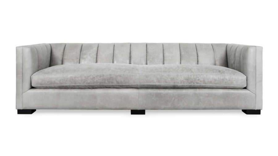 Vale Leather Sofa 100 x 38 Biltmore Fossil 1