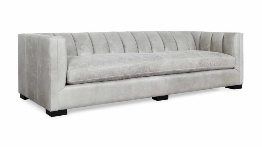 Vale Leather Sofa 100 x 38 Biltmore Fossil