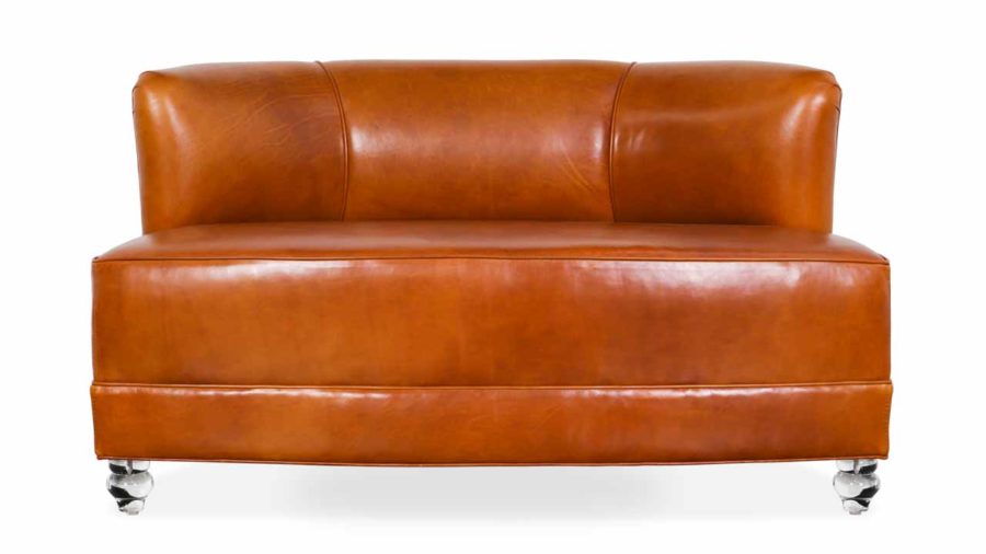 Spin Leather Settee 48 x 31 Echo Cognac