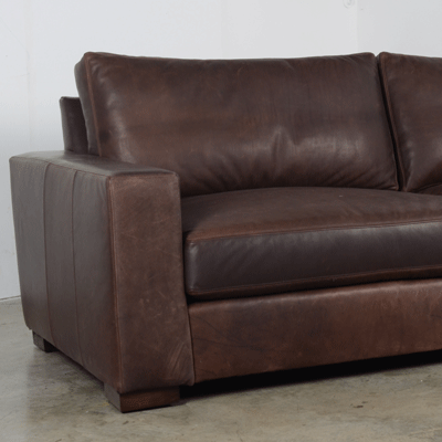 93x36 monroe sofa 2 cushions leather mg harness chocolate legs standard walnut 4