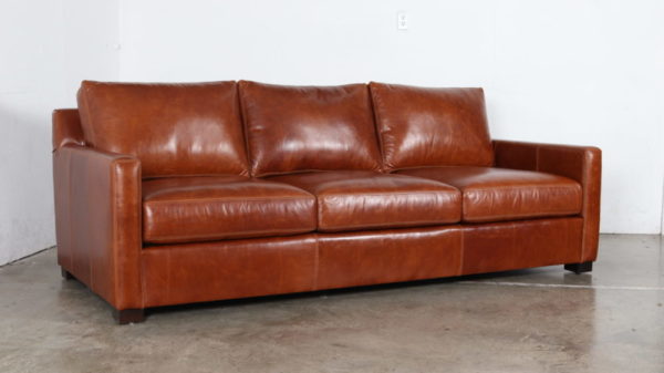 Cococo Home, Moore and Giles, Modern Leather Sofa, Caramel Leather, Mont Blanc Caramel