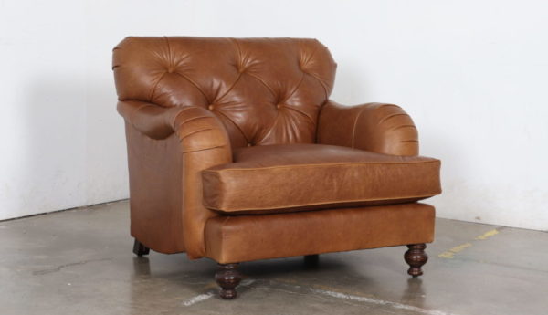Moore and Giles, Cococo Home, Berkshire Chestnut, Eastover, Chair, Tufted, Leather, English Arm
