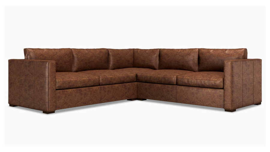 Geist Square Corner Leather Sectional Saloon Whiskey