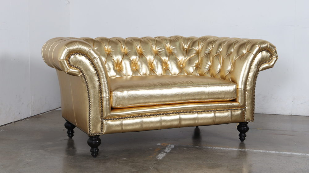Gold, Cococo Home, Chesterfield, English, Traditional, Metallic Gold