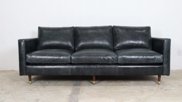 Cococo Home, Moore and Giles, Cambridge Blue Smoke, Mid Century Modern, Modern Leather Sofa, Blue Leather