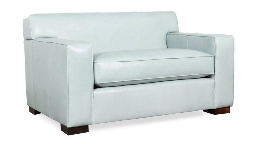 Boone Leather Loveseat 54 x 38 Mont Blanc Frost by COCOCO Home