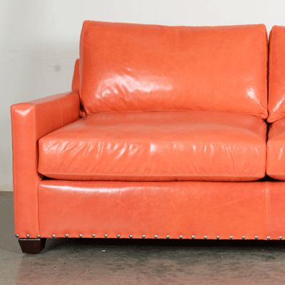 Brevard Sofa Leather Mont Blanc Persimmon 1