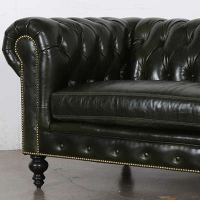 Classic Chesterfield Leather Loveseat 75 x 38 Mont Blanc Winter Pine 8500 walnut 21 old gold 3