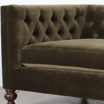 100x38 belmont sofa 2 cushions fabric jbm como olive legs 8500 walnut 3
