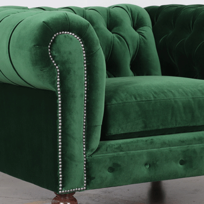 49x42 classic chesterfield chair fabric jbm como emerald legs 8500 walnut 8