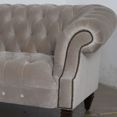 85x40 biltmore chesterfield sofa tufted seat fabric jbm como asphalt legs tapered w detail walnut nails 38 old gold standard 3