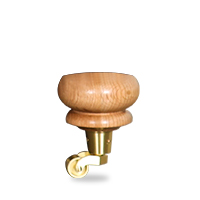 4500 Weathered Oak Leg with Brass Caster
