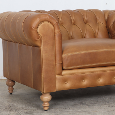 Classic Chesterfield Leather Chair 55 x 25 seat brooklyn Ellis Sahara 8500 weathered oak 4 1