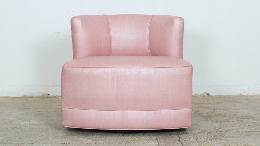 Spin Swivel Chair, Cork Furniture, Pink Cork