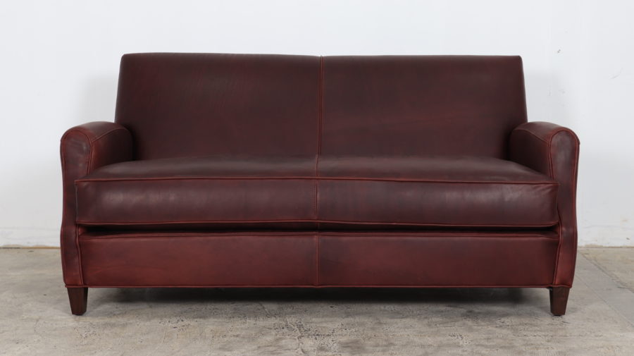 Metro Loveseat by COCOCO Home, in Ellis Oxblood by Moore and Giles