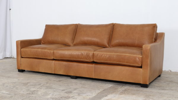 Modern Slope Arm Leather Sofa, Ellis Sahara, by COCOCO Home, Moore and Giles
