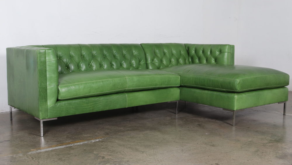Mont Blanc Kelly, Cococo Home, Belmont, Chaise, Green leather, Moore and Giles