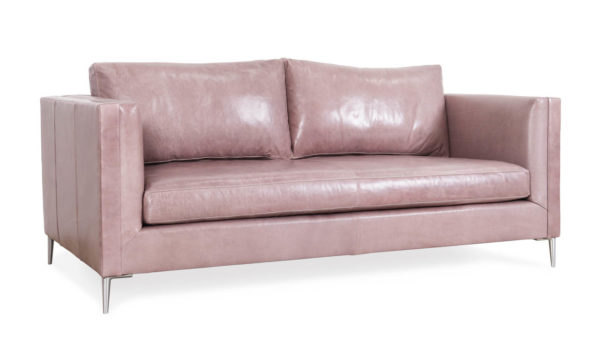 Landis Leather Loveseat 79 x 40 Mont Blanc Opal by COCOCO Home