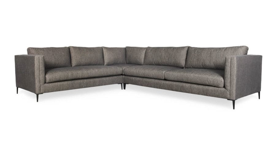 Landis Square L Fabric Sectional 111 x 132 x 40 Tailored Coal 1 1