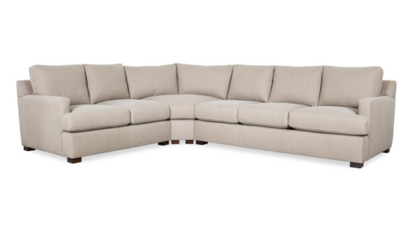 Tryon Radius L Leather Sectional 127 x 103 x 12 Larson Ice by COCOCO Home