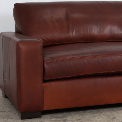 Monroe Leather Sofa 105 x 46 Brenta Walnur 3000 Walnut Legs 9948 3