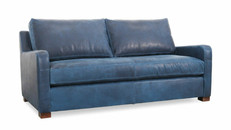 Kilgore Leather Loveseat 74 x 38 Brentwood Navy Milled 1 1