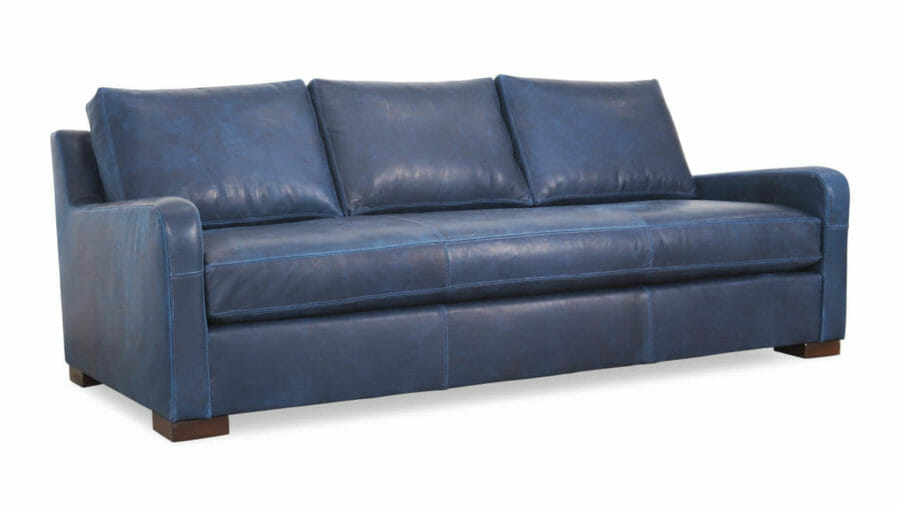 Kilgore Leather Sofa 89 x 42 Brentwood Navy Milled 1 1