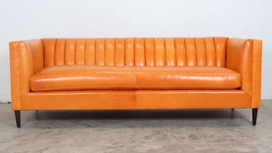 Cococo Home, Clark Leather Sofa, Moore and Giles, Mont Blanc, Tangerine, Orange Sofa