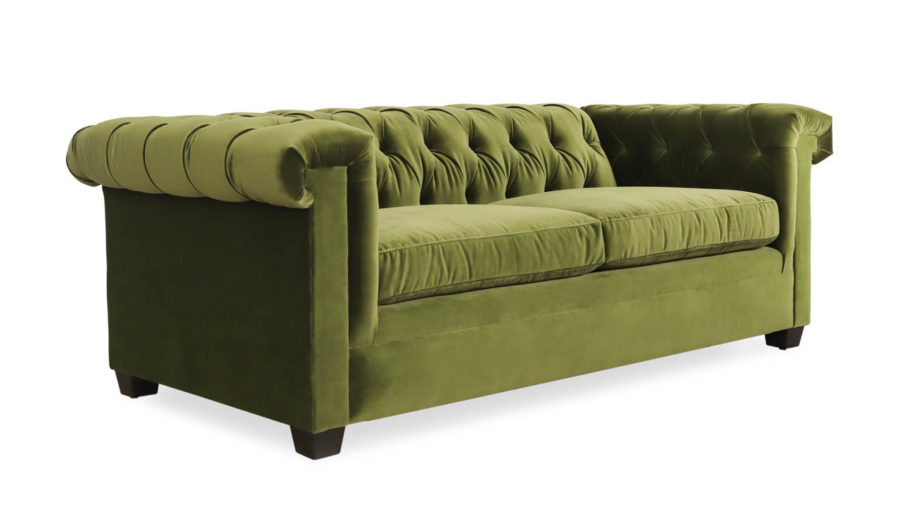 Lennox Chesterfield Fabric Sleeper Sofa 84 x 41 Como Jade by COCOCO Home