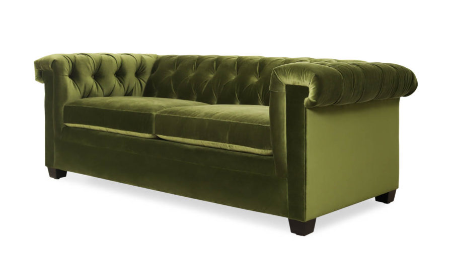 Lennox Chesterfield Fabric Sleeper Sofa 84 x 41 Como Jade by COCOCO Home