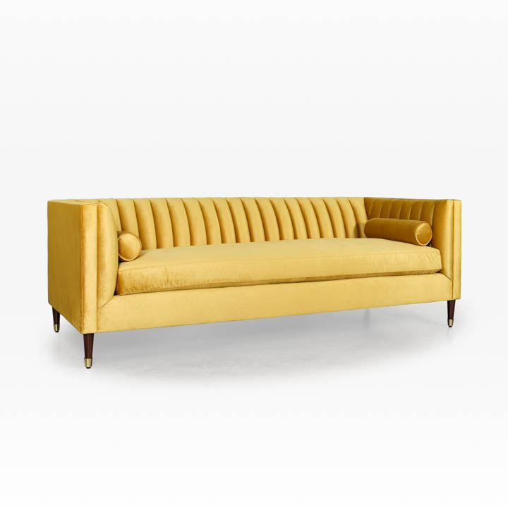 Clark Fabric Sofa 100 x 38 Versailles Gold by COCOCO Home