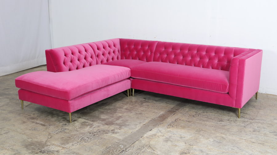 Kravet Couture Hot Pink, Cococo Home, Pink Velvet Sectional