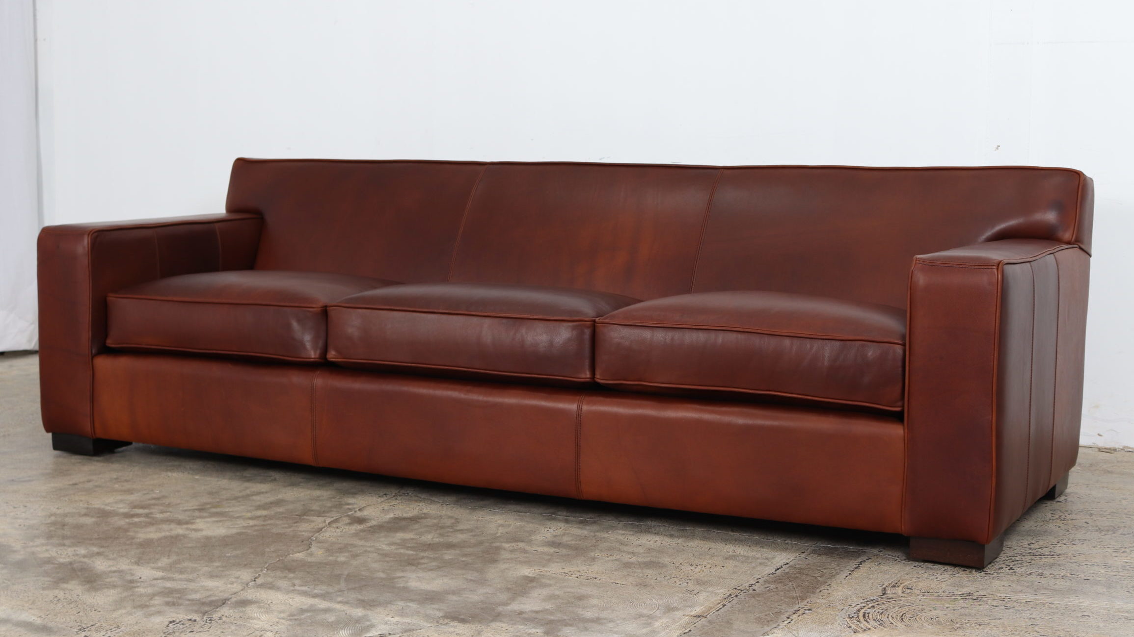 Boone Leather Sofa, Moore & Giles, COCOCO Home, Brown Leather Sofa